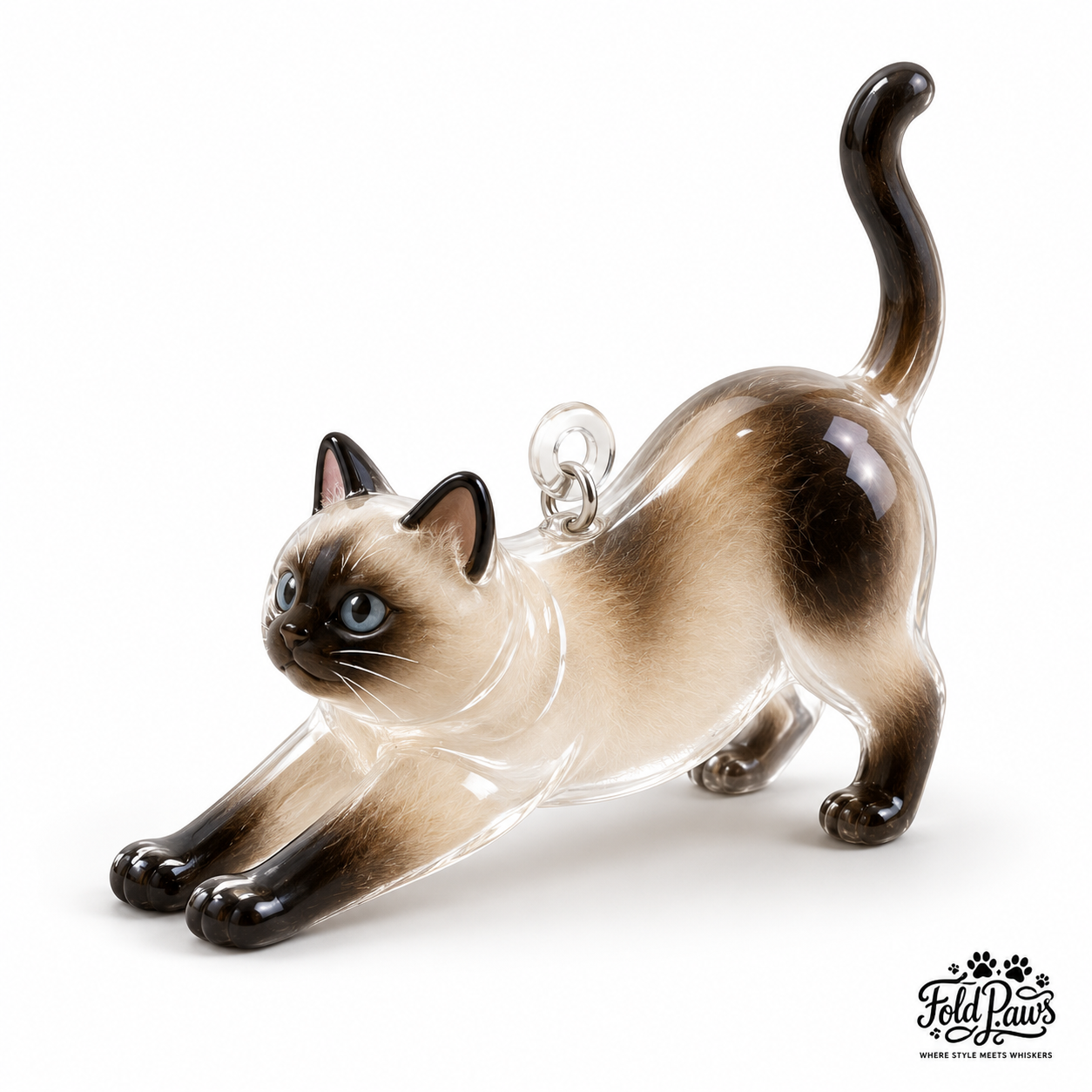 Fold Paws Pet Fur Keepsake Keychain