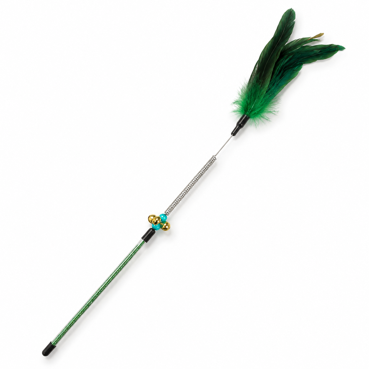 Fold Paws Sparkle & Pounce Interactive Feather Wand Cat Toy
