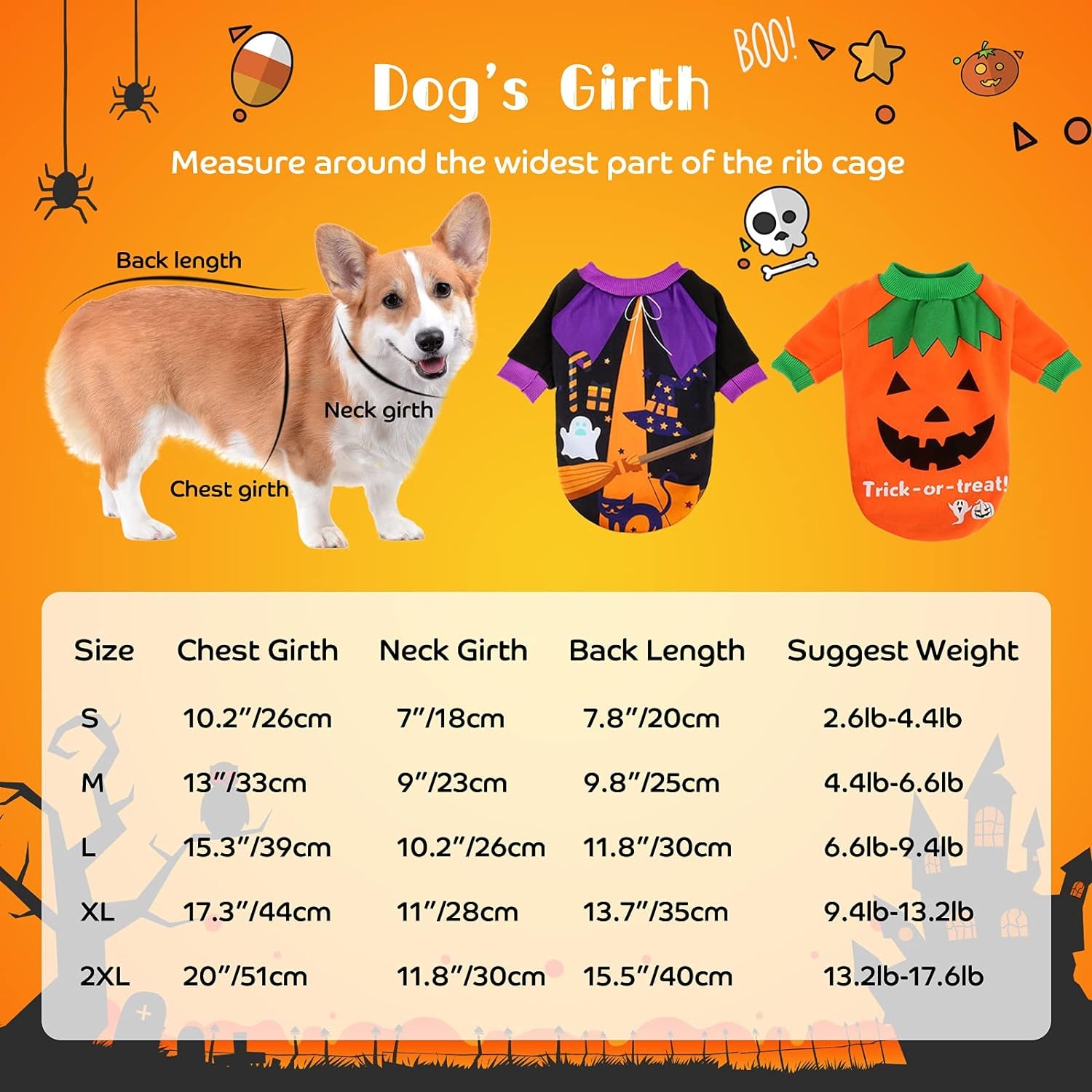 BWOGUE Dog Halloween Shirt Pet Pumpkin Costumes Pet Clothes Funny T-Shirt for Small Dogs and Cats Halloween Cosplay Holiday Festival Party