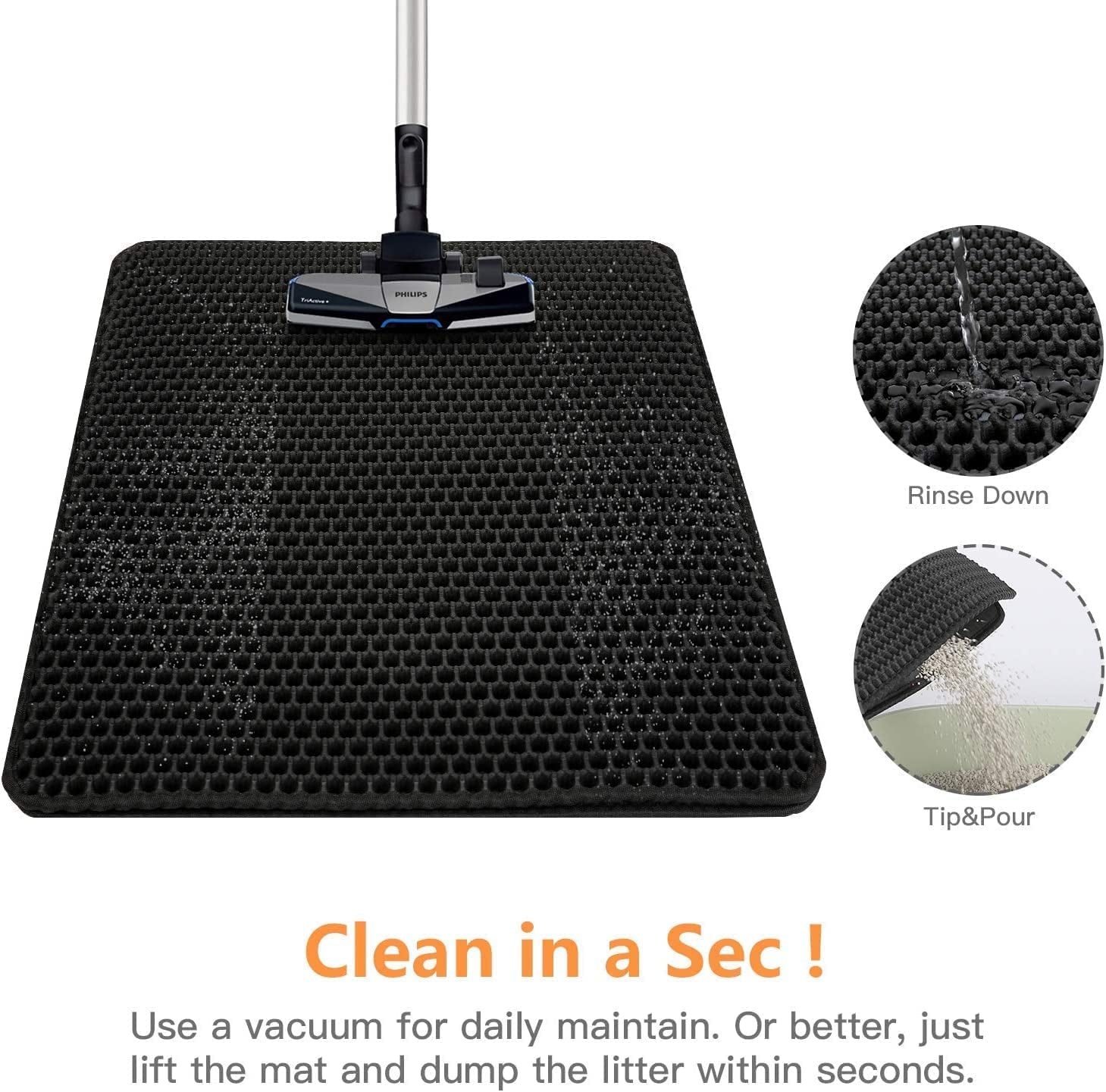 Honeycomb Double Layer Cat Litter Mat - Traps Litter, Controls Scatter, Easy to Clean