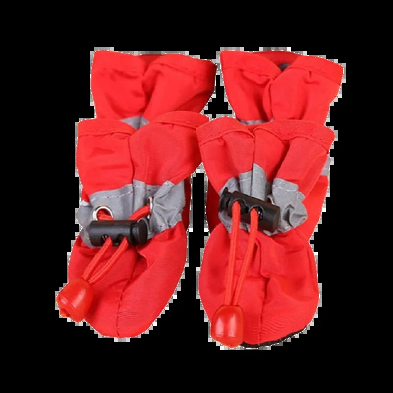 4Pcs/Set Waterproof Pet Dog/Cat Shoes Anti-Slip Rain Boots Footwear