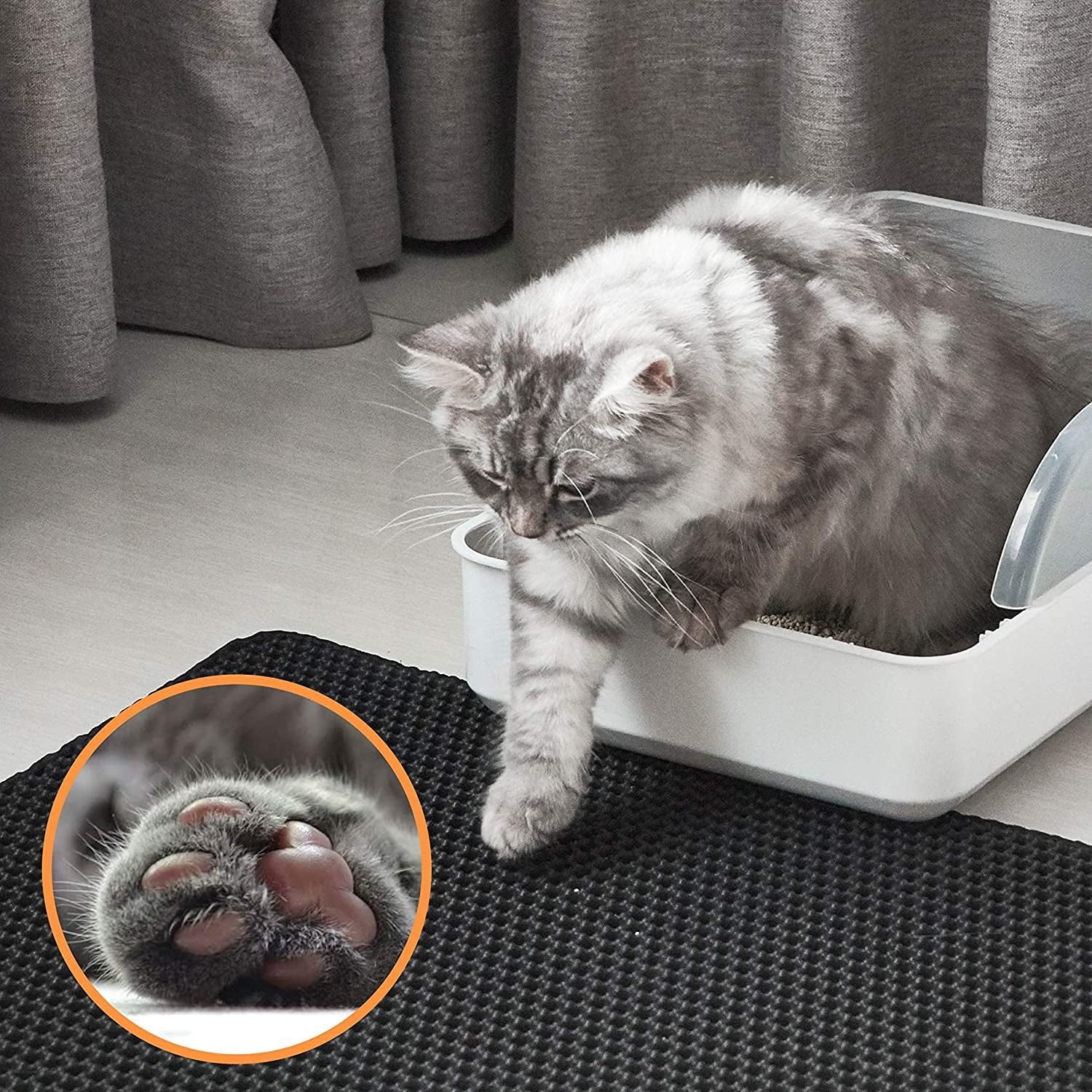 Honeycomb Double Layer Cat Litter Mat - Traps Litter, Controls Scatter, Easy to Clean