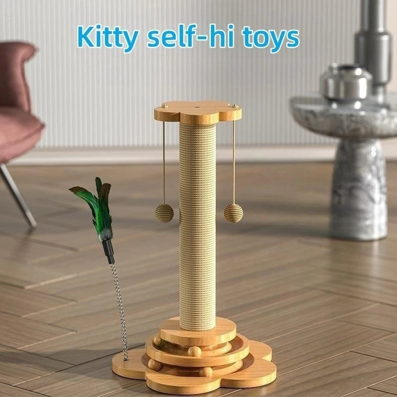 Pet Cat Toy Solid Wood Cat Turntable