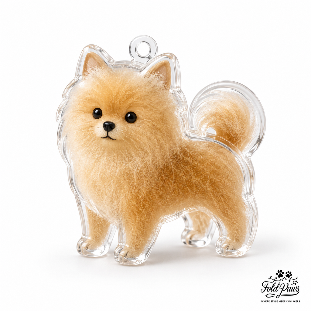 Fold Paws Pet Fur Keepsake Keychain
