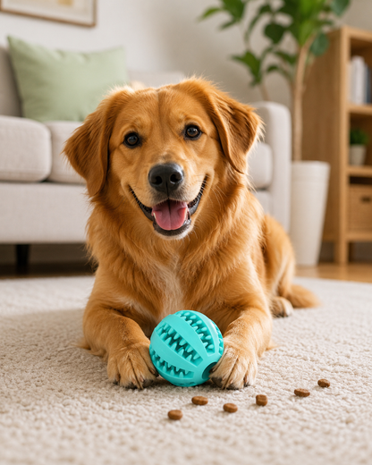 Fold Paws Treat-Dispensing Dental Ball for Dogs - Interactive Chew Toy