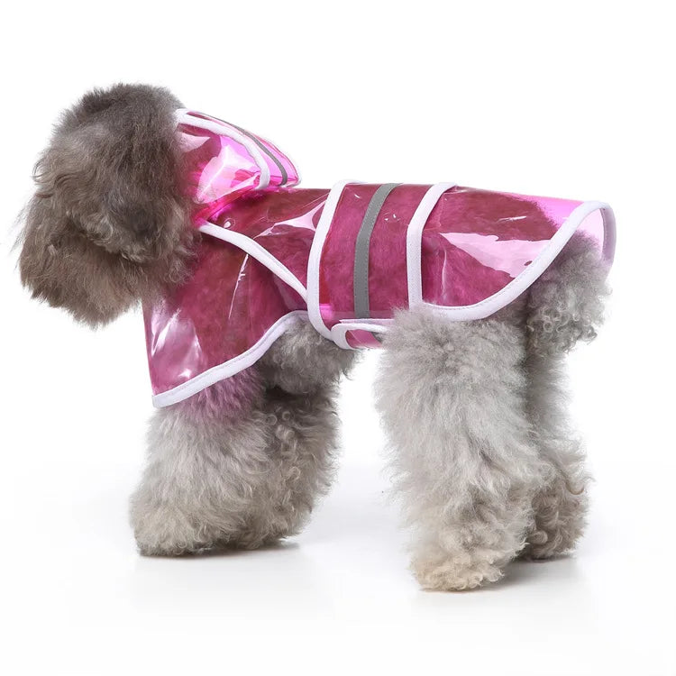 Custom Logo Large Clear Summer Raincoat for Dogs Premium Polyester Pet Supplies with Luxury Simple Hood Modern Classic Style