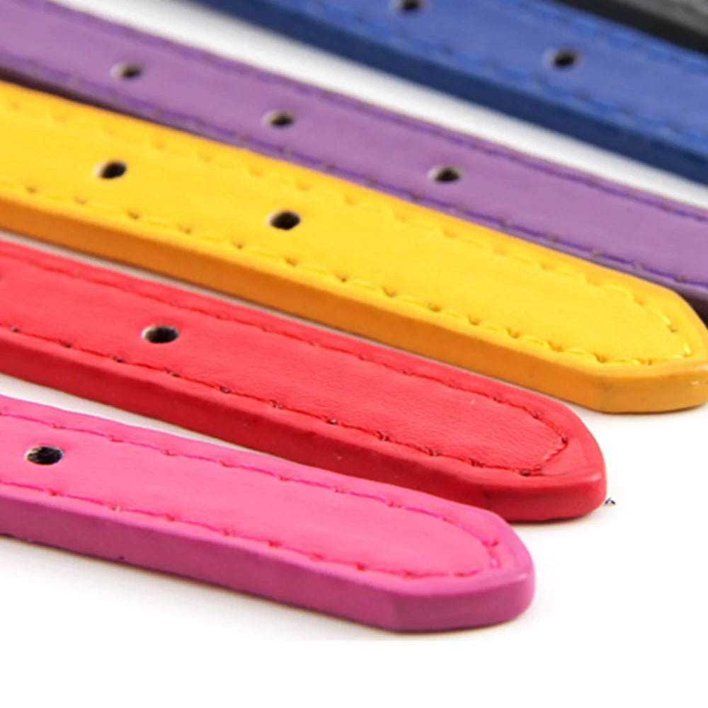 Economical Small Dogs Accessories Cute Solid Pattern Knit Bowknot PU Pet Collars