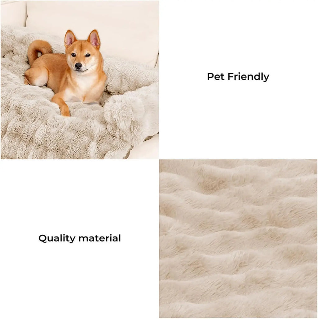Eco-Friendly Calming Dog Bed Mat for Sofa Protector Removable Washable Cover Anti-Slip Summer Use Large/Medium/Small Dogs & Cats