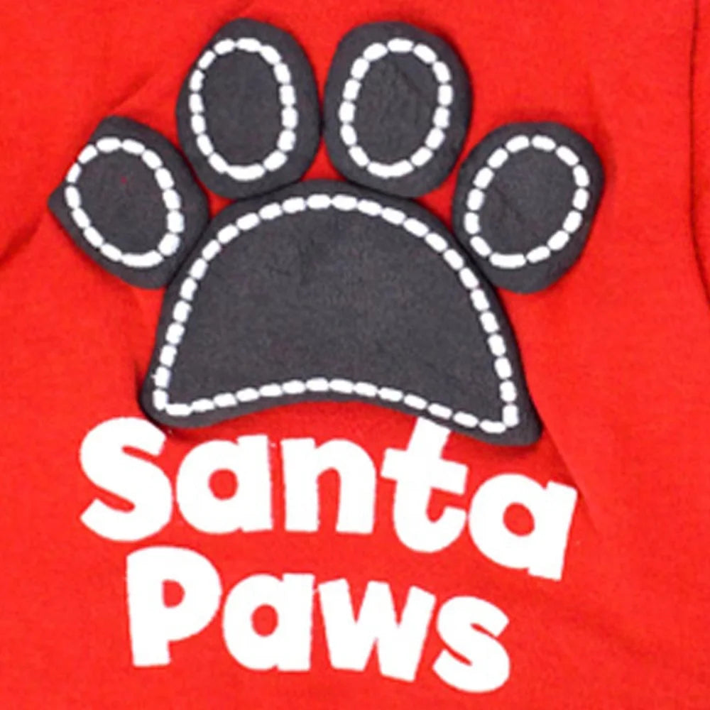 Christmas Santa Paws Printed Dog Clothing Custom Size Cotton Polyester Sweater Hoodie Modern Classic Western Cute Pet Shirt