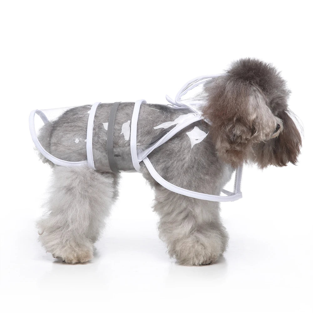 Custom Logo Large Clear Summer Raincoat for Dogs Premium Polyester Pet Supplies with Luxury Simple Hood Modern Classic Style