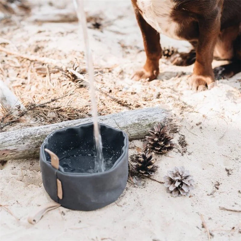 Eco-Friendly Collapsible Dog Bowl – Foldable Waterproof Travel Pet Water Dish for Dogs - Fold Paws