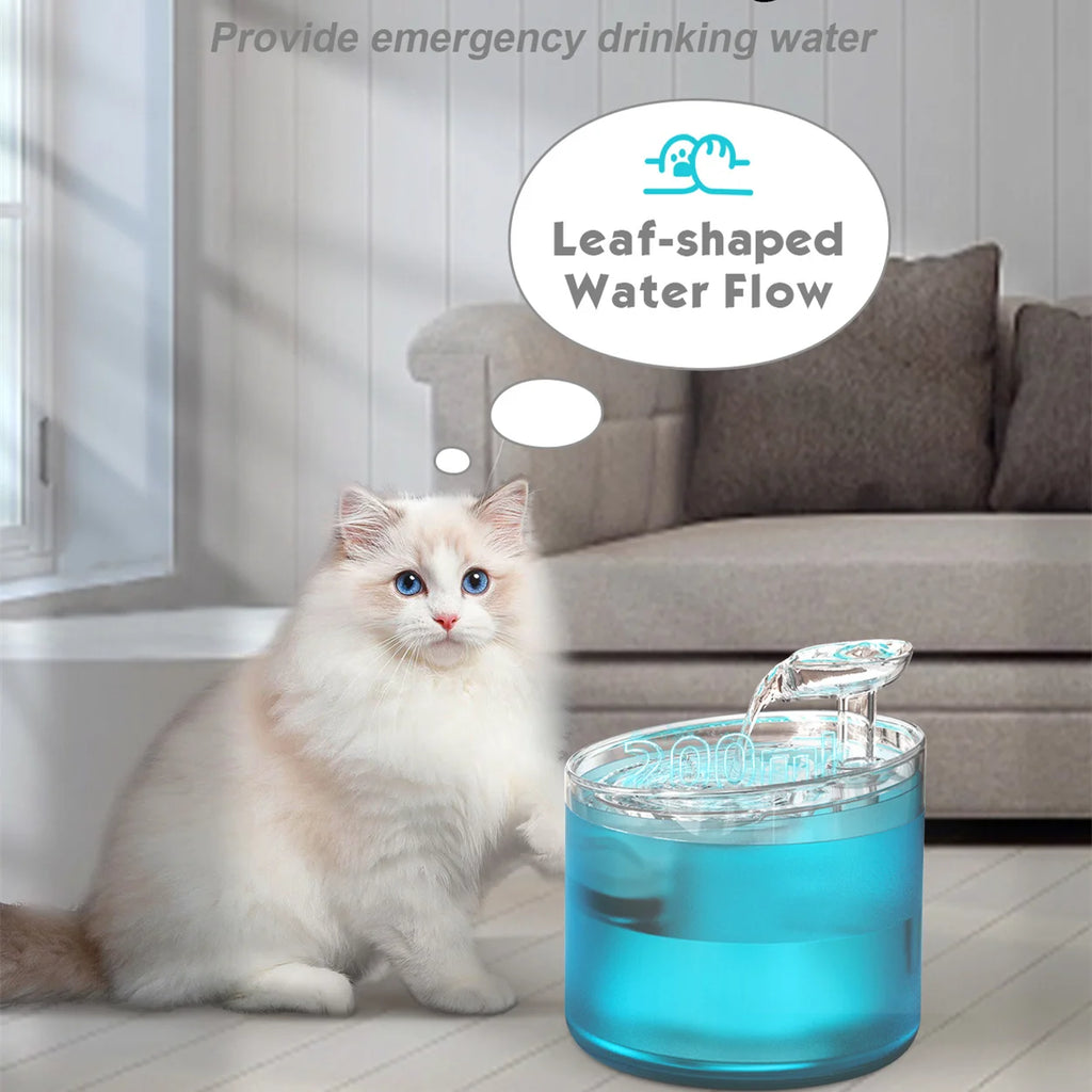 Automatic Cat Water Fountain with Leaf Shape Kit - Quiet Bottom Suction Pet Water Dispenser