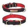 Leather Luxury, Custom Name Dog Collar Comfortable Pet Collars with Rivet Decoration Solid Pattern Anti-Lost Feature