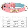 Leather Luxury, Custom Name Dog Collar Comfortable Pet Collars with Rivet Decoration Solid Pattern Anti-Lost Feature