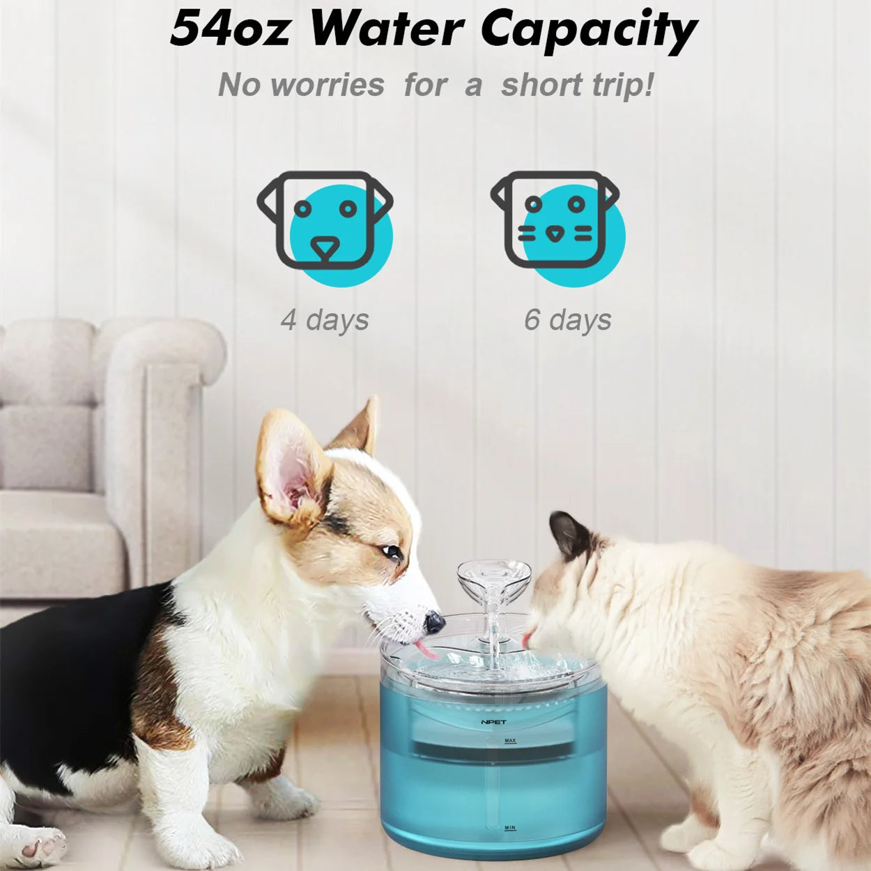 Automatic Cat Water Fountain with Leaf Shape Kit - Quiet Bottom Suction Pet Water Dispenser