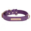 Leather Luxury, Custom Name Dog Collar Comfortable Pet Collars with Rivet Decoration Solid Pattern Anti-Lost Feature