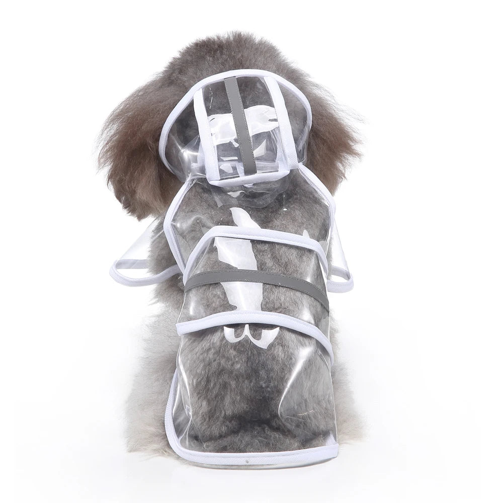 Custom Logo Large Clear Summer Raincoat for Dogs Premium Polyester Pet Supplies with Luxury Simple Hood Modern Classic Style