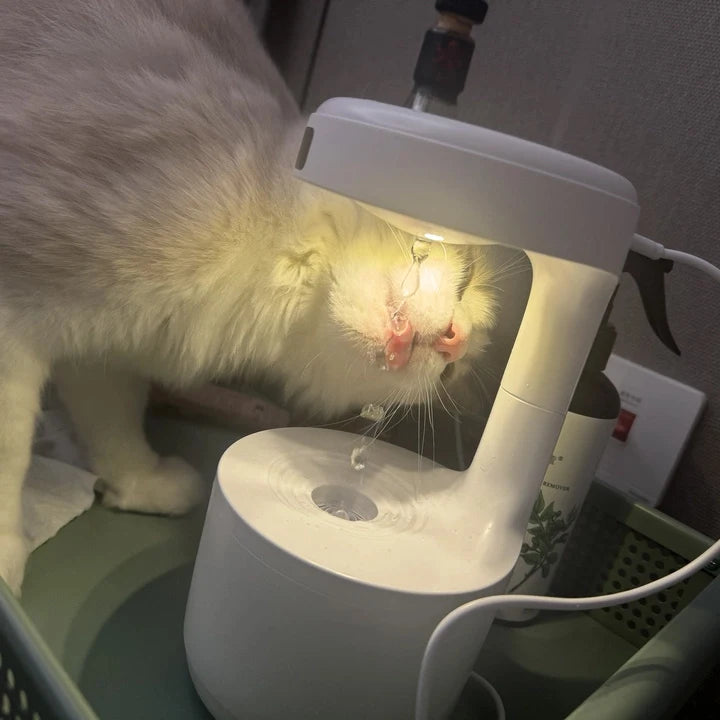 Automatic Cat Water Fountain – Ultra-Quiet Anti-Gravity Dispenser with LED Display & Smart Pump - Fold Paws