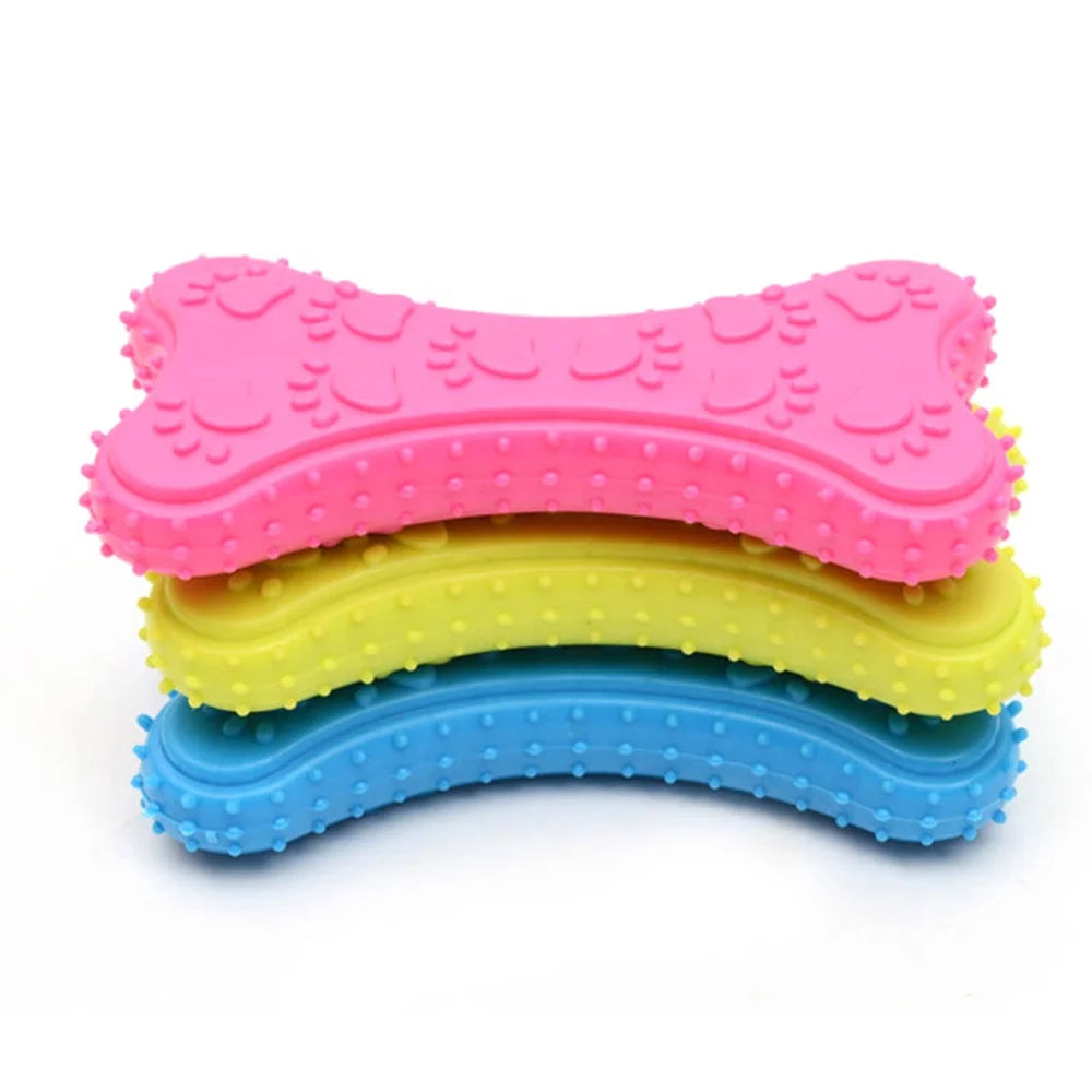 Durable Eco-Friendly TPR Rubber Pet Toy Small Animal Application Dog Bite Toy in Bone Shape