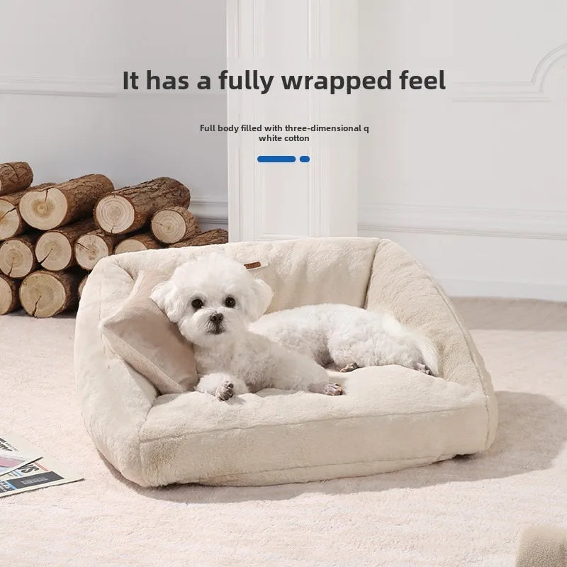 UFBemo Hot Sale Comfortable Dog Bed Super Soft Pet Sofa Bolster Couch Dog Bed with Removable & Washable Cover