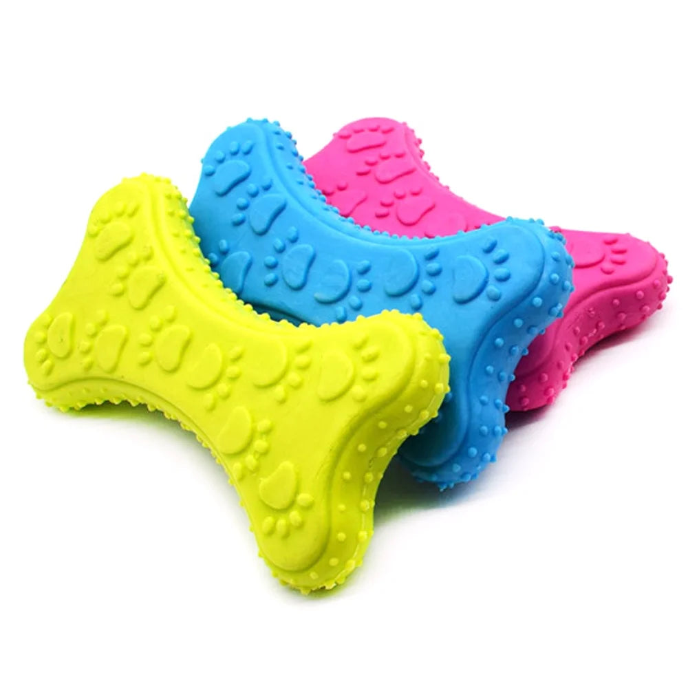 Durable Eco-Friendly TPR Rubber Pet Toy Small Animal Application Dog Bite Toy in Bone Shape