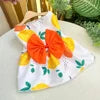 Spring Summer Cute Dog Dress Embroidered Lovely Princess Vest Dresses Pet Clothes Suspender Mesh Skirt Cat Camisole Bow Tie