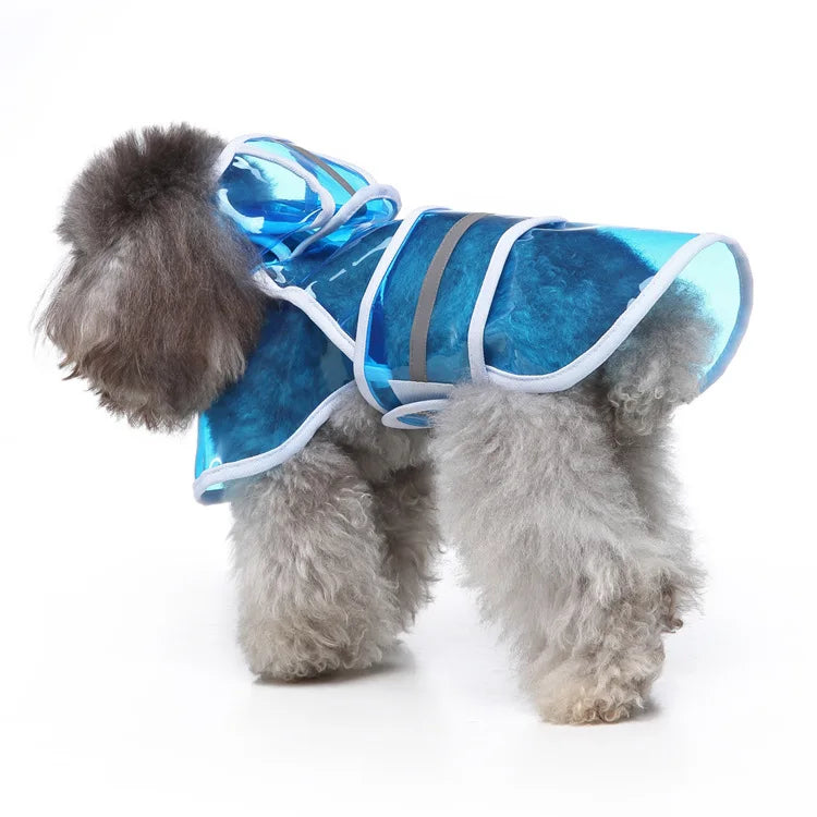 Custom Logo Large Clear Summer Raincoat for Dogs Premium Polyester Pet Supplies with Luxury Simple Hood Modern Classic Style