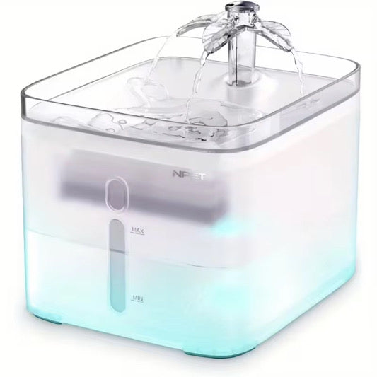 Automatic Cat Water Fountain, 3L/101oz – Triple Filtration, Ultra-Quiet, 3 Flow Modes (Clear)
