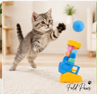 Fold Paws Interactive Pom-Pom Ball Launcher Toy Set