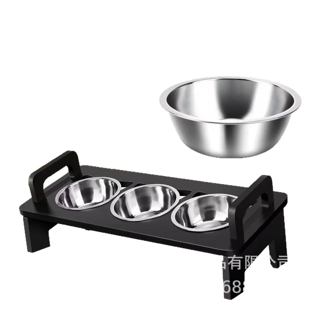 Creative Wooden Cat Bowl Rack Vertical Oblique Neck Protection Pet Food Basin Food Rack Pet Dining Table dog water bottle