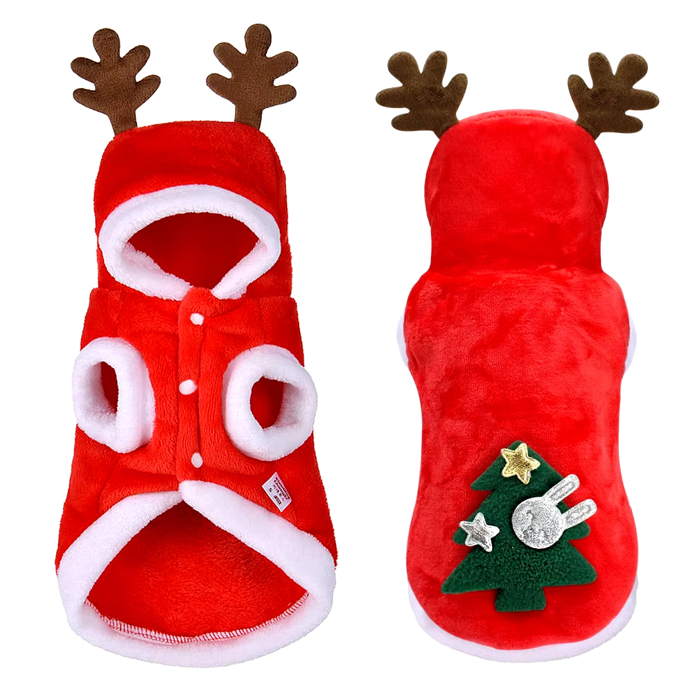 Christmas Cat Clothes Small Dogs Cats Santa Costume Kitten Puppy Outfit Hoodie Warm Pet Dog Clothes Clothing Accessories