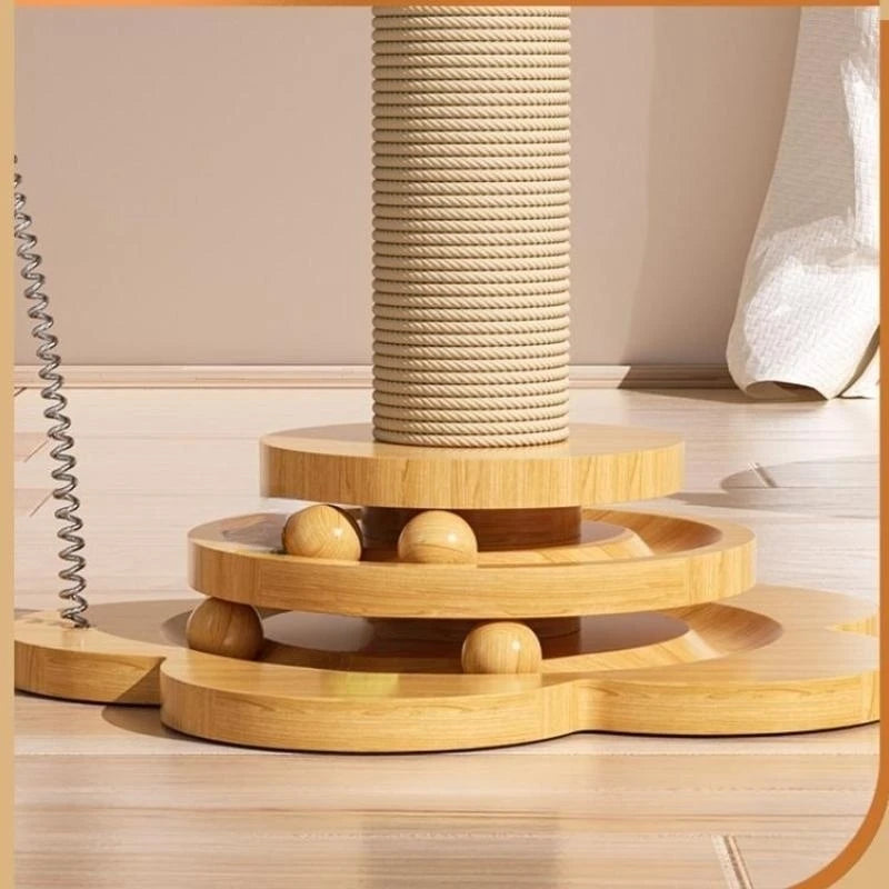 Pet Cat Toy Solid Wood Cat Turntable