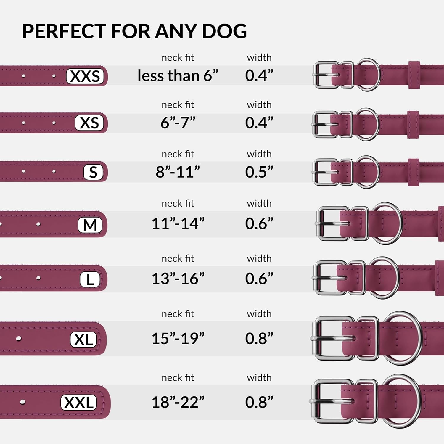 Rolled Leather Dog Collar, Soft Padded round Puppy Collar, Handmade Genuine Leather Collar Dog Small Large Cat Collars 13 Colors (6-7 Inch, Pink Textured)