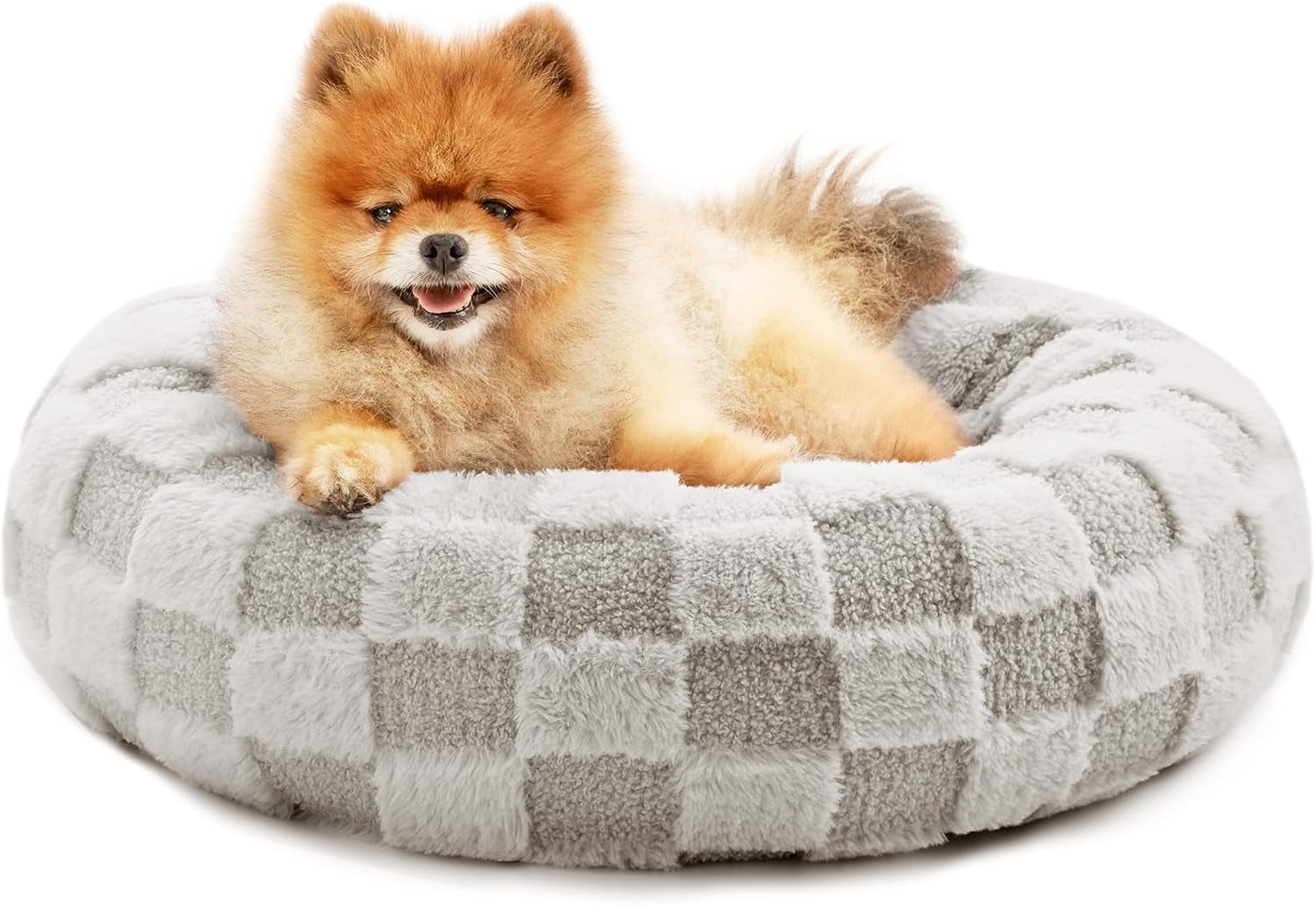 Love'S Cabin round Donut Cat and Dog Cushion Bed, 20In Bed for Cats or Small Dogs, Anti-Slip & Water-Resistant Bottom, Super Soft Durable Fabric Pet Beds, Washable Luxury Cat & Dog Bed Gray