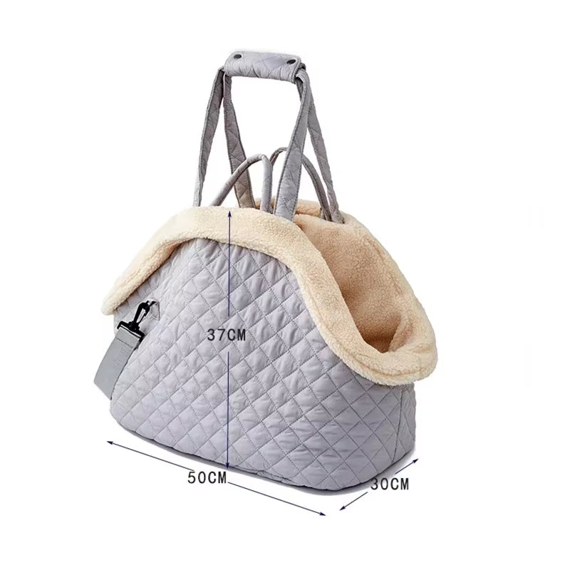 Fashion Cat Dog Handbag Warm Plush Pet Carrier Bags for Small Dogs Cats Chihuahua Sphynx Kitten Winter Pet Outdoor Supplies