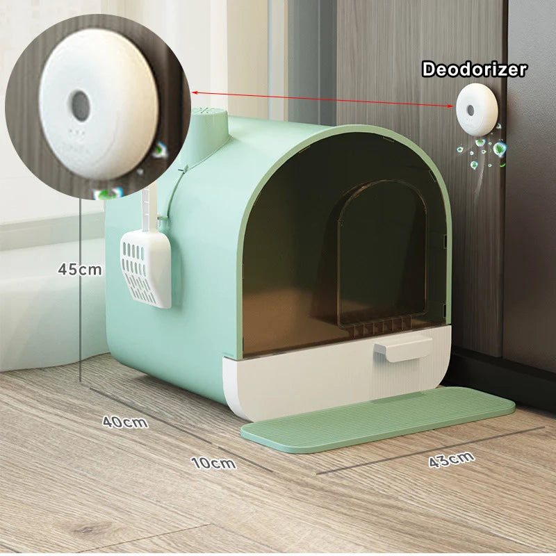 Cat Litter Box Oversized Fully Enclosed Drawer Type Cat Toilet anti Splash Cat Litter Box Deodorant Excrement Basin