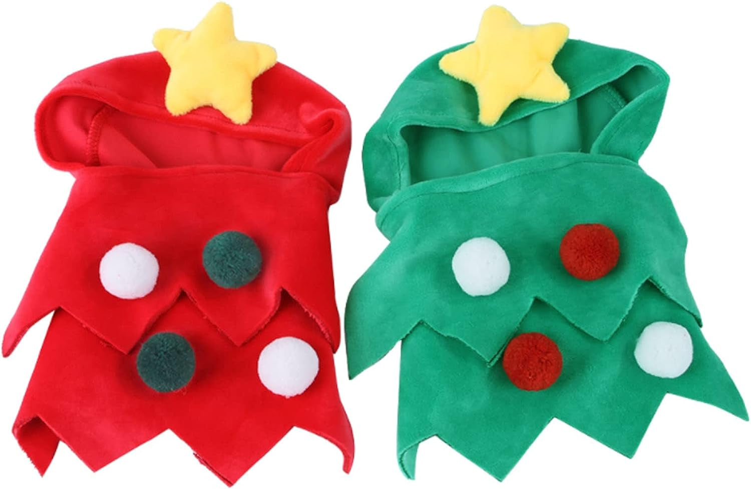 Christmas Pet Costume, Dog Cat Christmas Tree Costume Cat Christmas Hat Christmas Pet Costume Accessory for Christmas Decoration Pet Christmas Party Cosplay Supplies for Small Cats Dogs (Red)