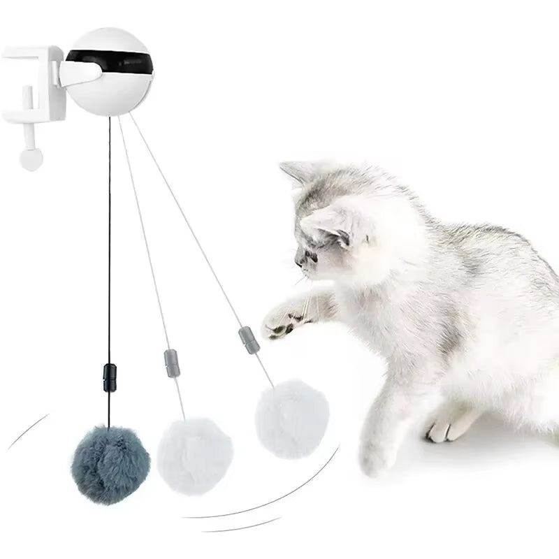 Electronic Motion Cat Toy Yoyo Lifting Ball Electric Flutter Interactive Cat Teaser Toy Rotating Interactive Puzzle Pet Toy