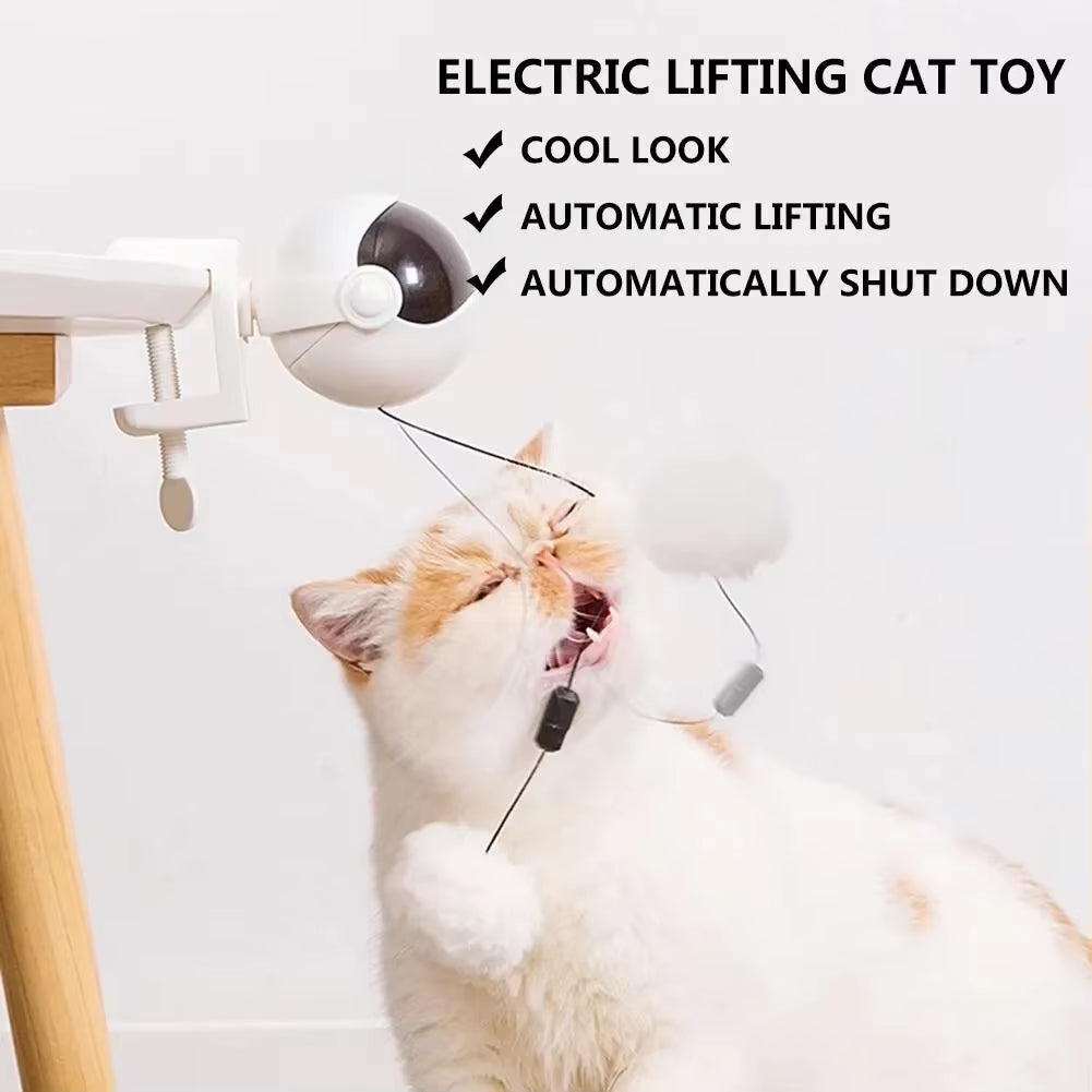 Electronic Motion Cat Toy Yoyo Lifting Ball Electric Flutter Interactive Cat Teaser Toy Rotating Interactive Puzzle Pet Toy