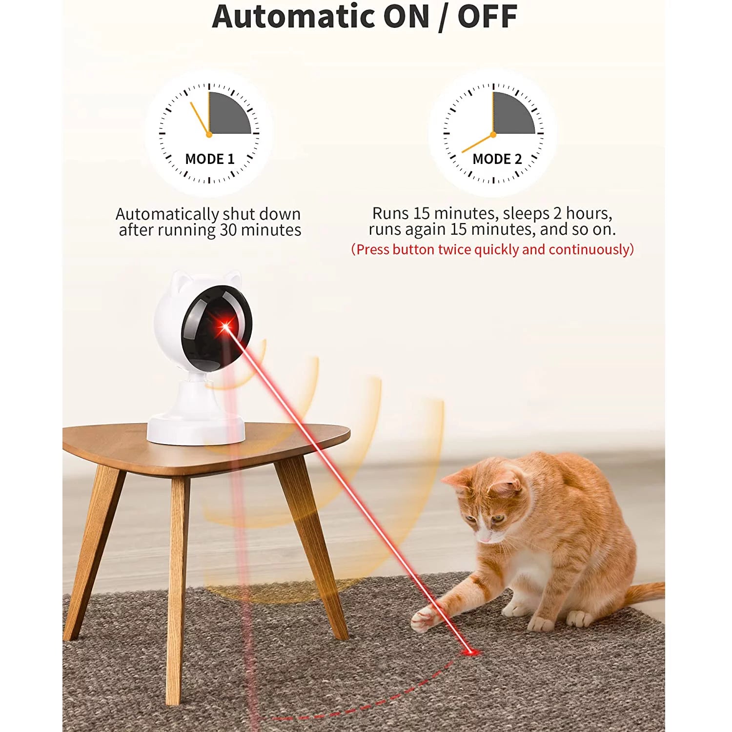 Automatic Cat Laser Toys, Interactive Laser Cat Toys for Indoor