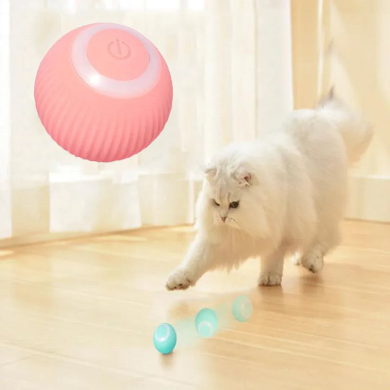 Electric Cat Ball Toys Automatic Rolling Smart Cat Toys for Cats Training Self-Moving Kitten Toys for Indoor Interactive Playing