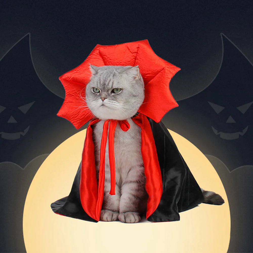 Cute Halloween Pet Costumes Cosplay Vampire Cloak for Small Dog Cat Kitten Puppy Dress Kawaii Pet Clothes Cat Accessoties Gift