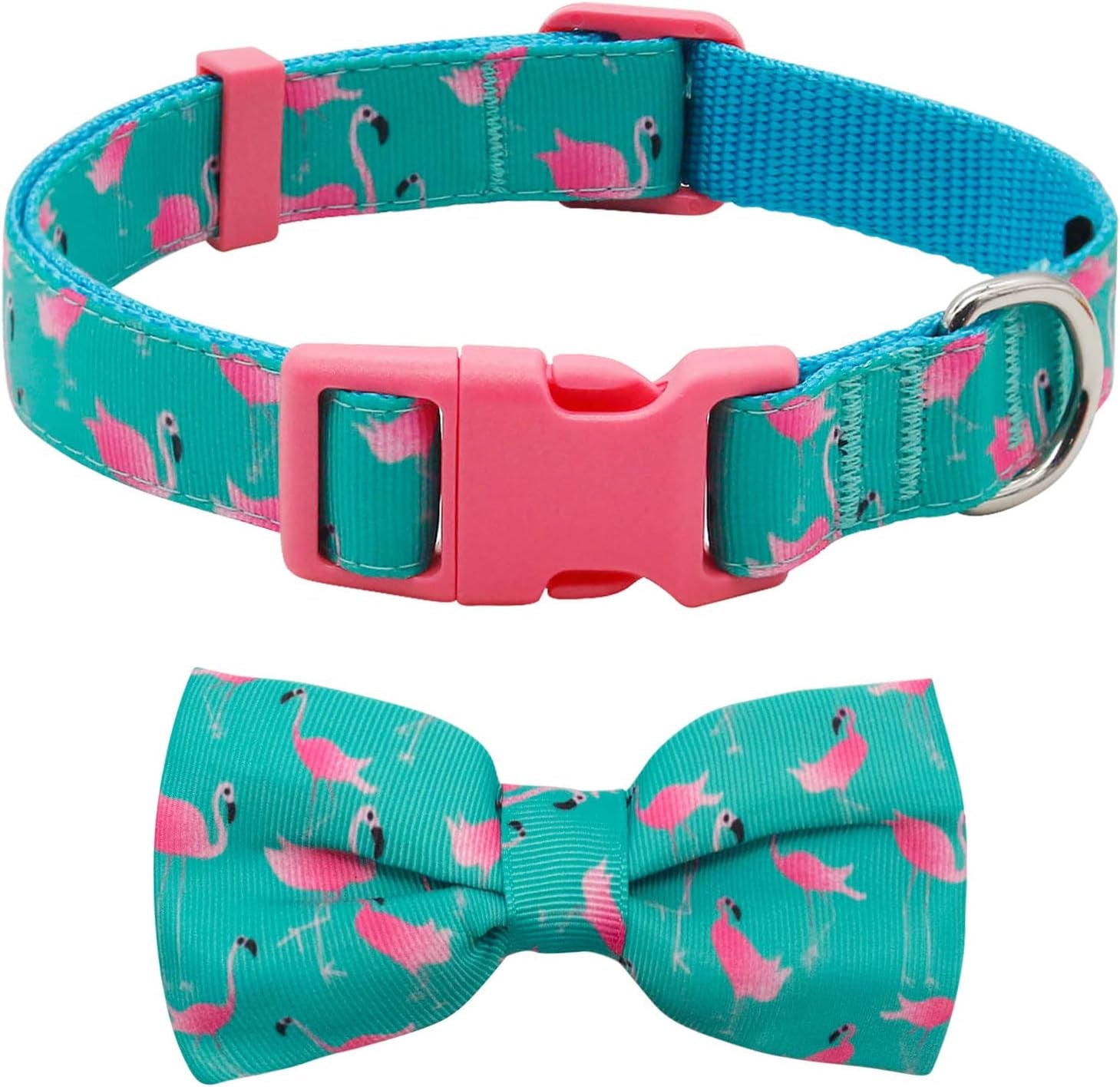 Azuza Christmas Dog Collar, Adjustable Dog Collar with Antler Bow Tie, Snowman Design for Medium Dogs