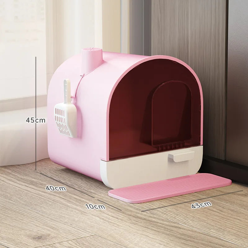 Cat Litter Box Oversized Fully Enclosed Drawer Type Cat Toilet anti Splash Cat Litter Box Deodorant Excrement Basin