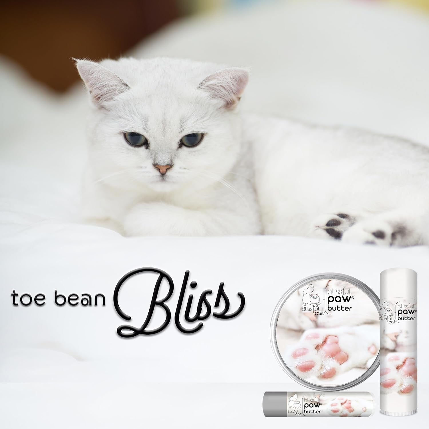 The Blissful Cat Paw Butter, Moisturizer for Dry & Rough Paw Pads, Lick-Safe Cat Paw Balm