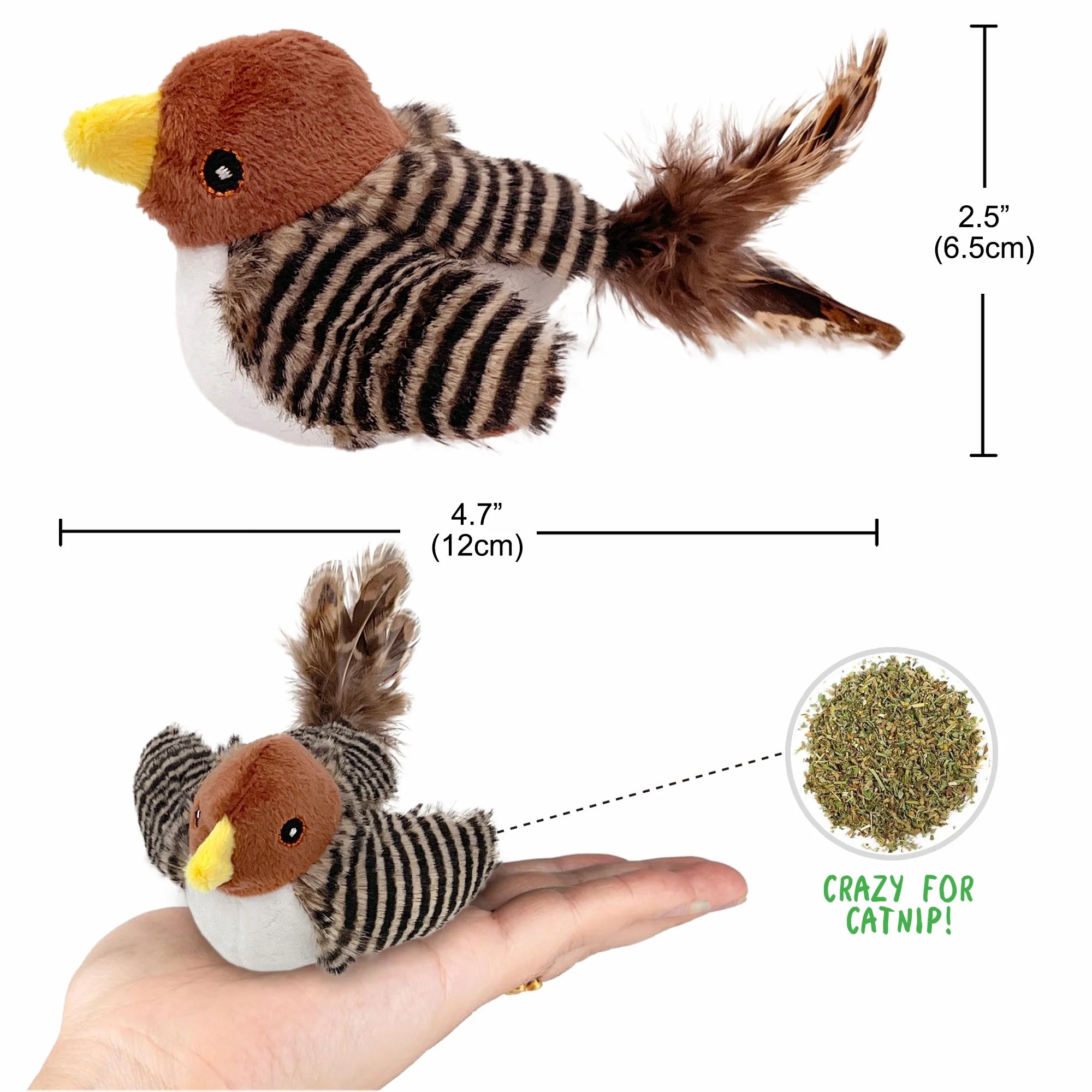 Interactive Electronic Cat Toy, Automatic Chirping Bird Toy Squeaky with Feather Tail