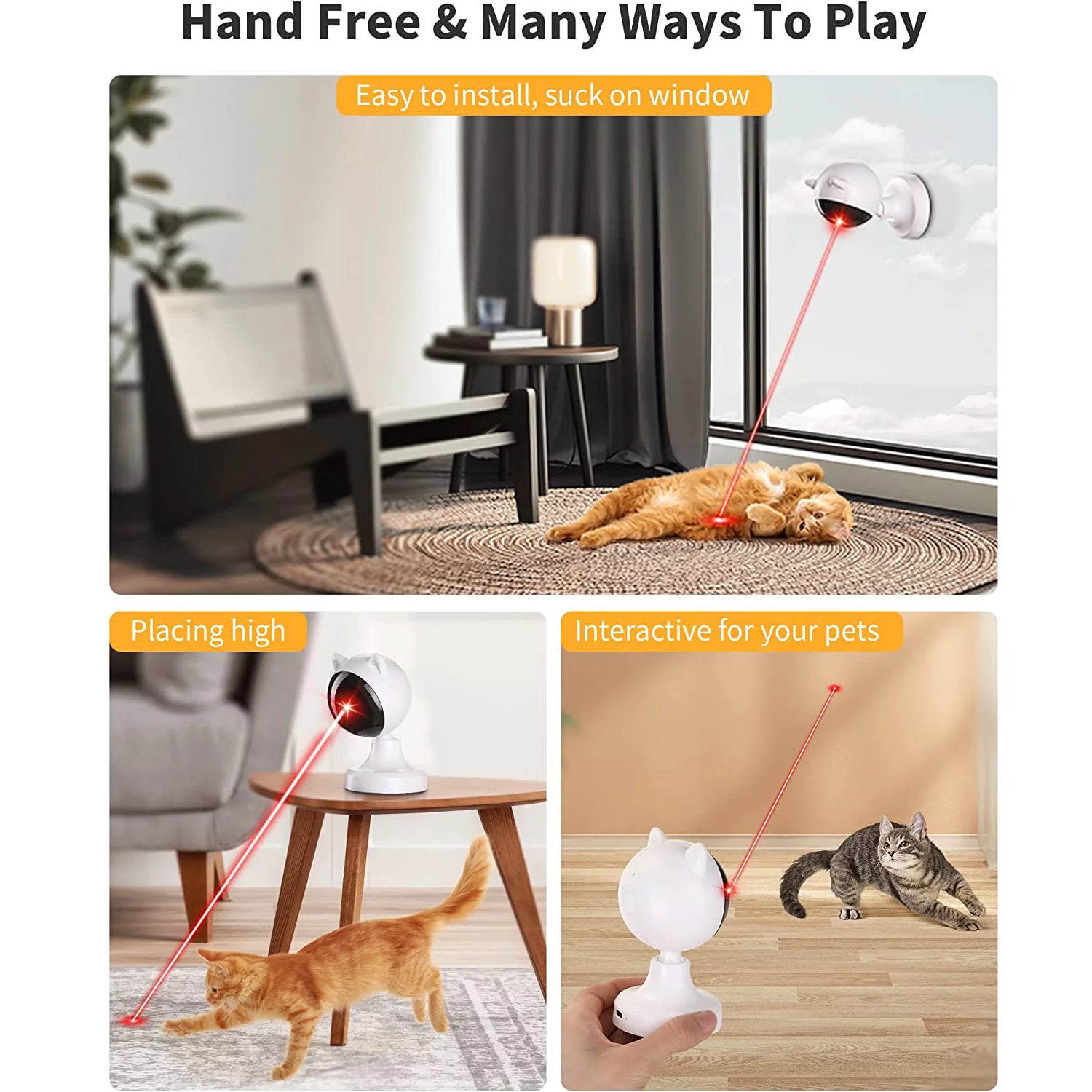 Automatic Cat Laser Toys, Interactive Laser Cat Toys for Indoor