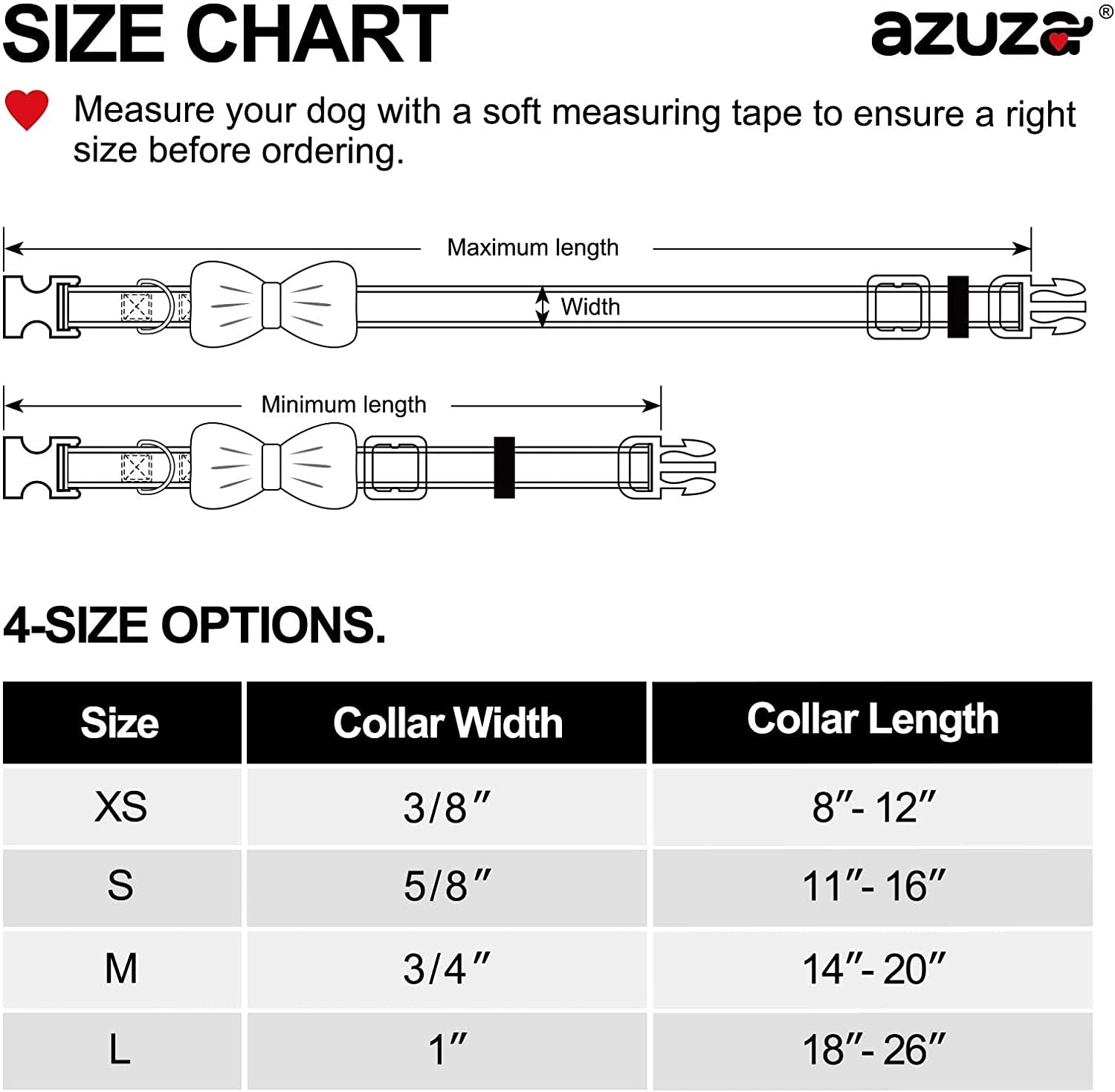 Azuza Christmas Dog Collar, Adjustable Dog Collar with Antler Bow Tie, Snowman Design for Medium Dogs