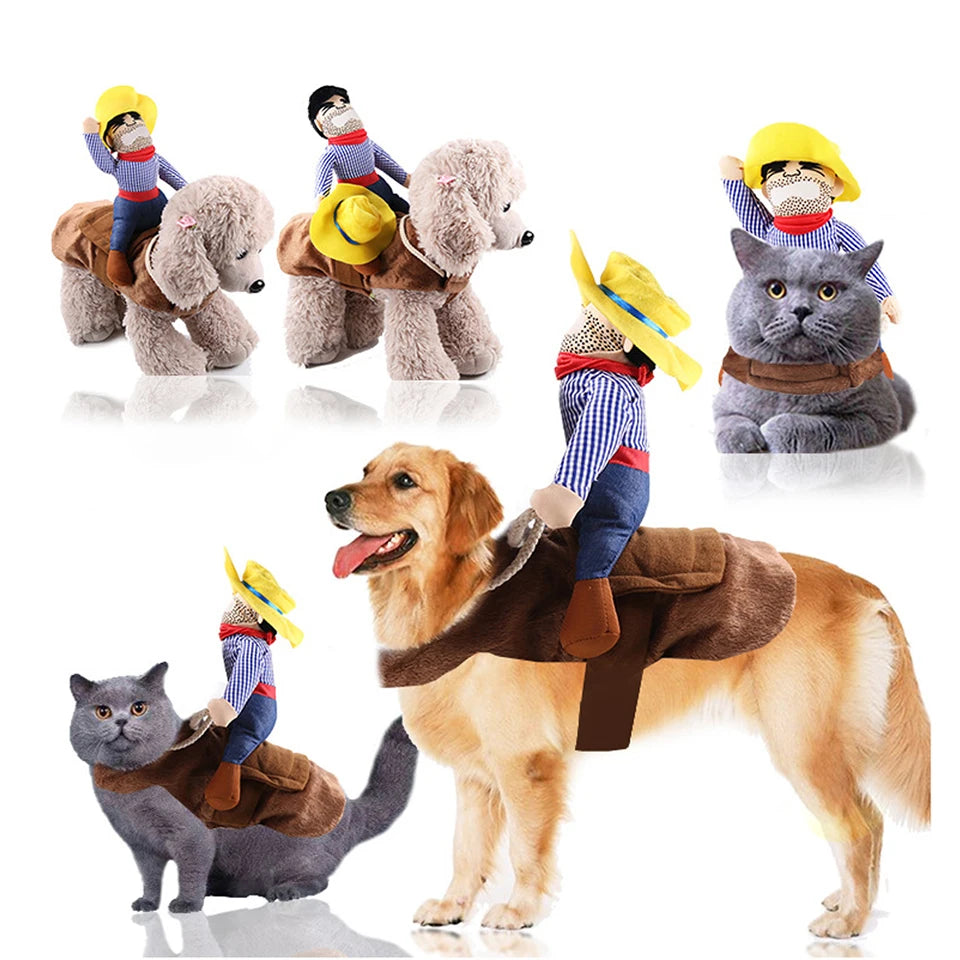 Halloween Party Dog Clothes Funny Cowboy Dressing up Jacket Coats French Bulldog Chihuahua Costumes for Small Large Dogs