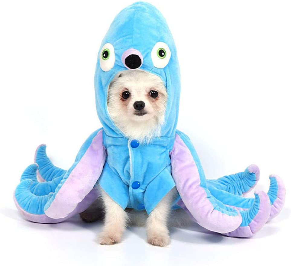 Dog Octopus Costume Pet Halloween Christmas Cosplay Costumes Funny Puppy Cat Winter Coat Hoodie Outfits Clothes